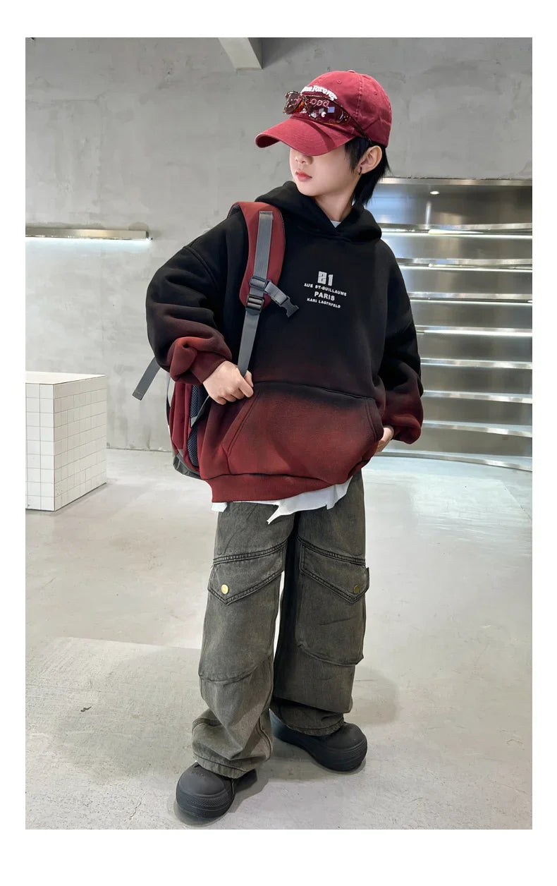 Kids Winter Hoodie – Warm Gradient Sweatshirt