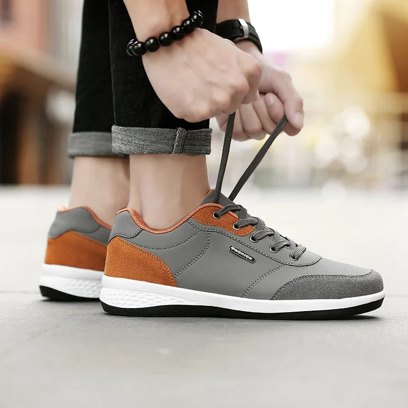 Men's Waterproof Leather Walking Sneakers