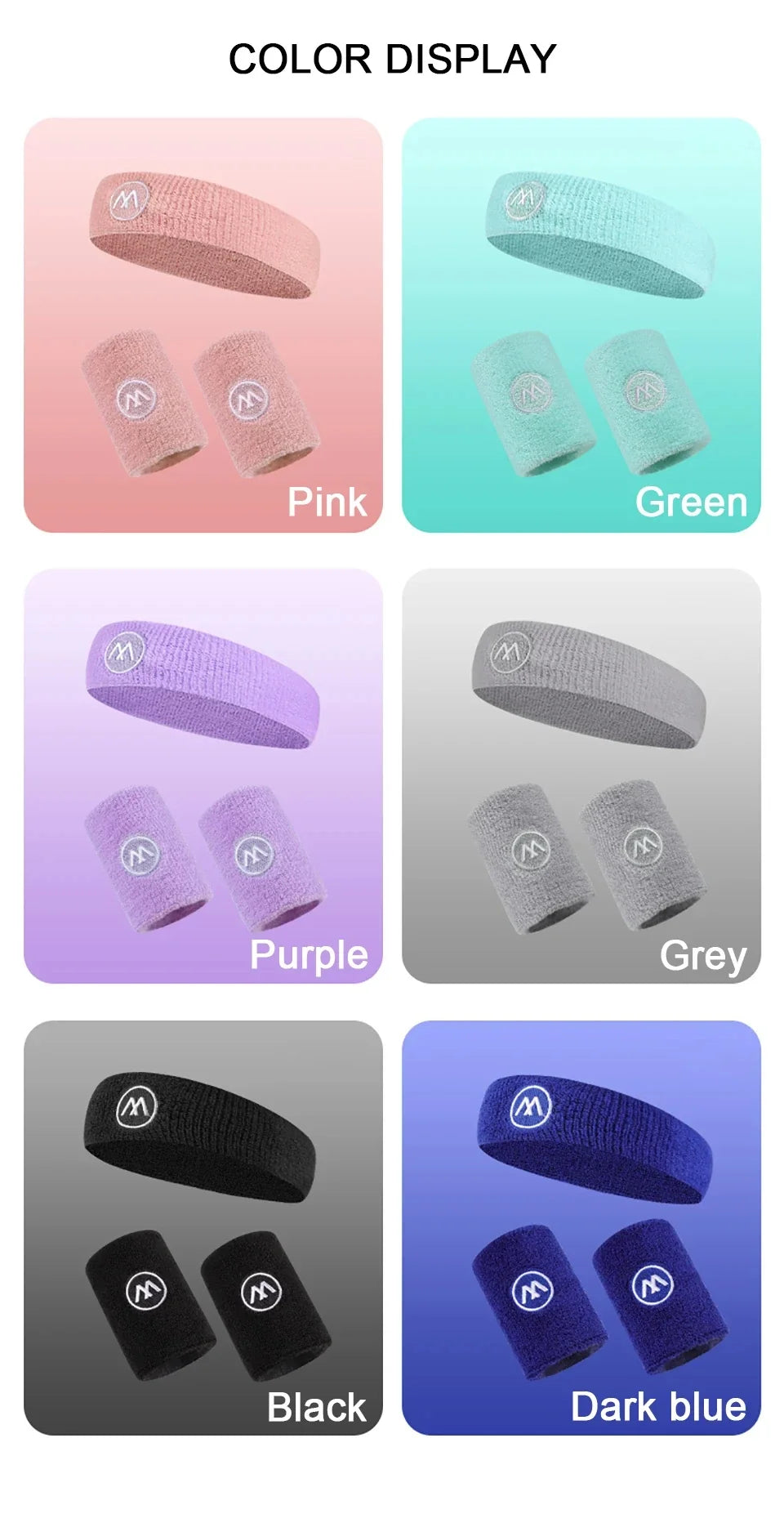 GOBYGO Exercise Headband Wristband Set