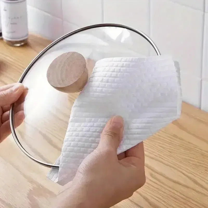Color: Red, Specification: 8pcs - 500/50pcs Reusable Kitchen Disposable Rags Non-Woven Cleaning Cloths Washing Dishcloths Rag Cloth Towels Non-stick Scouring Pads