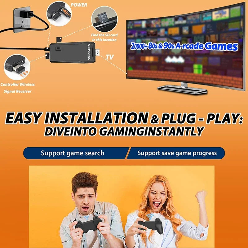 20000 Games Video Game Console – 4K Retro Portable TV Game Stick