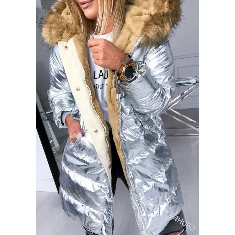womens puffer jacket faux fur collar,  Puffer Jacket Women
