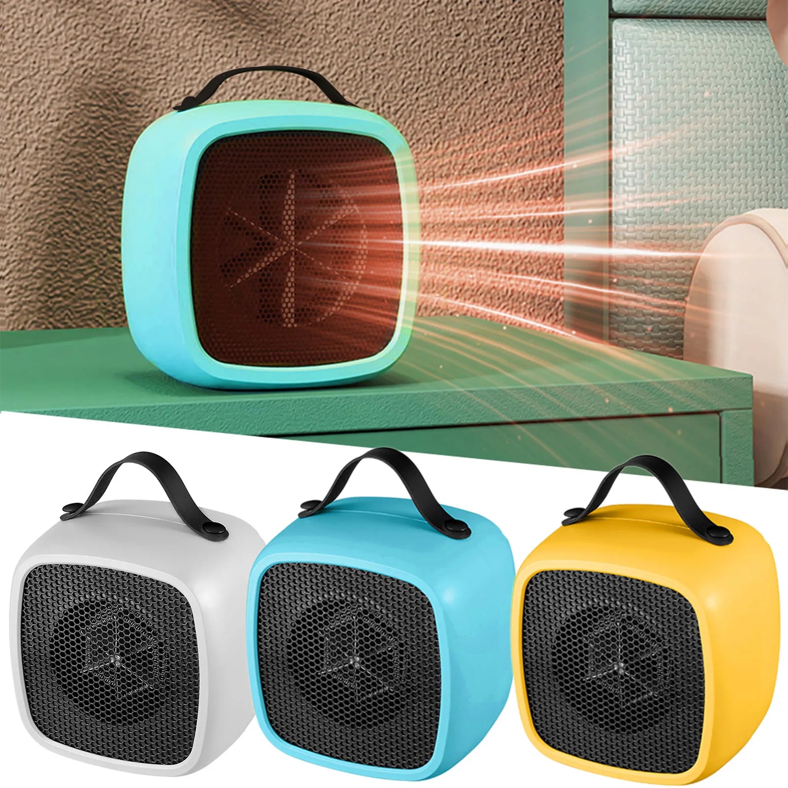 Portable Mini Electric Heater – 500W Fast Heating PTC Ceramic Warmer