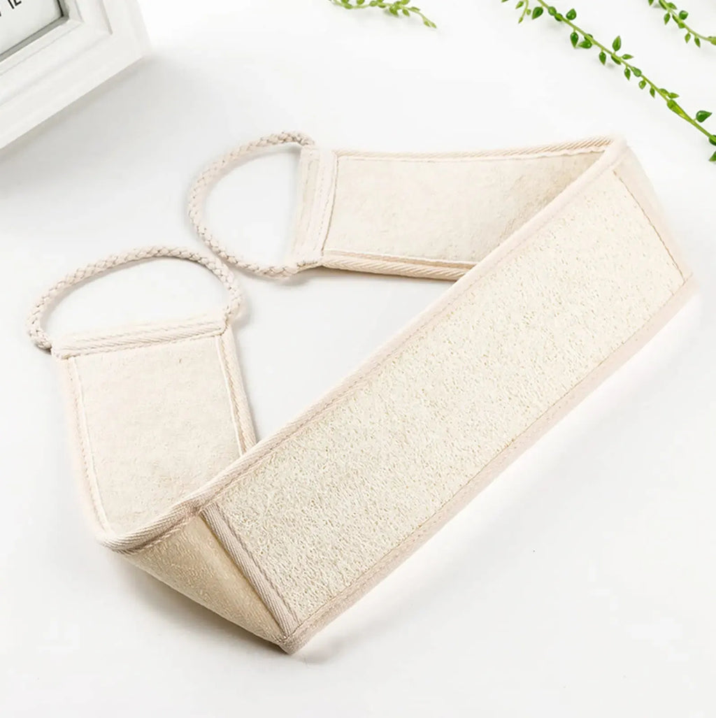 Color: Red - Bath Sponge Natural Exfoliating Loofah Sponge Scrubber  Body Backwash Belt Back Exfoliator Strap Bath Accessories