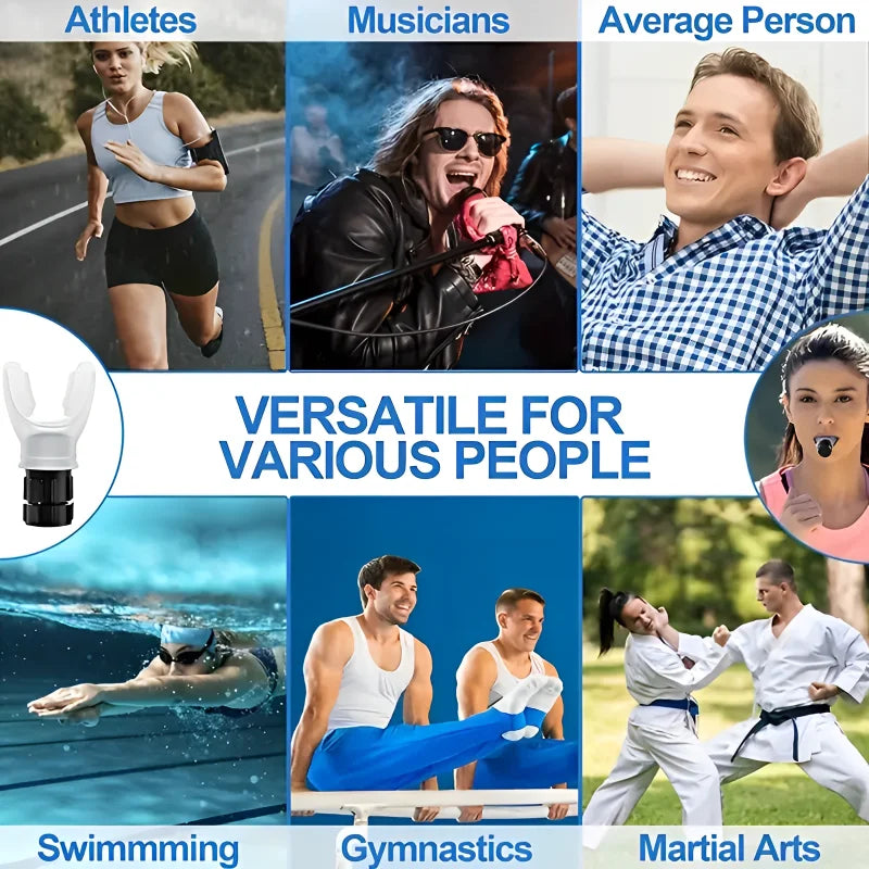 Silicone Breathing Exerciser | Portable Lung Training Device with Adjustable Resistance