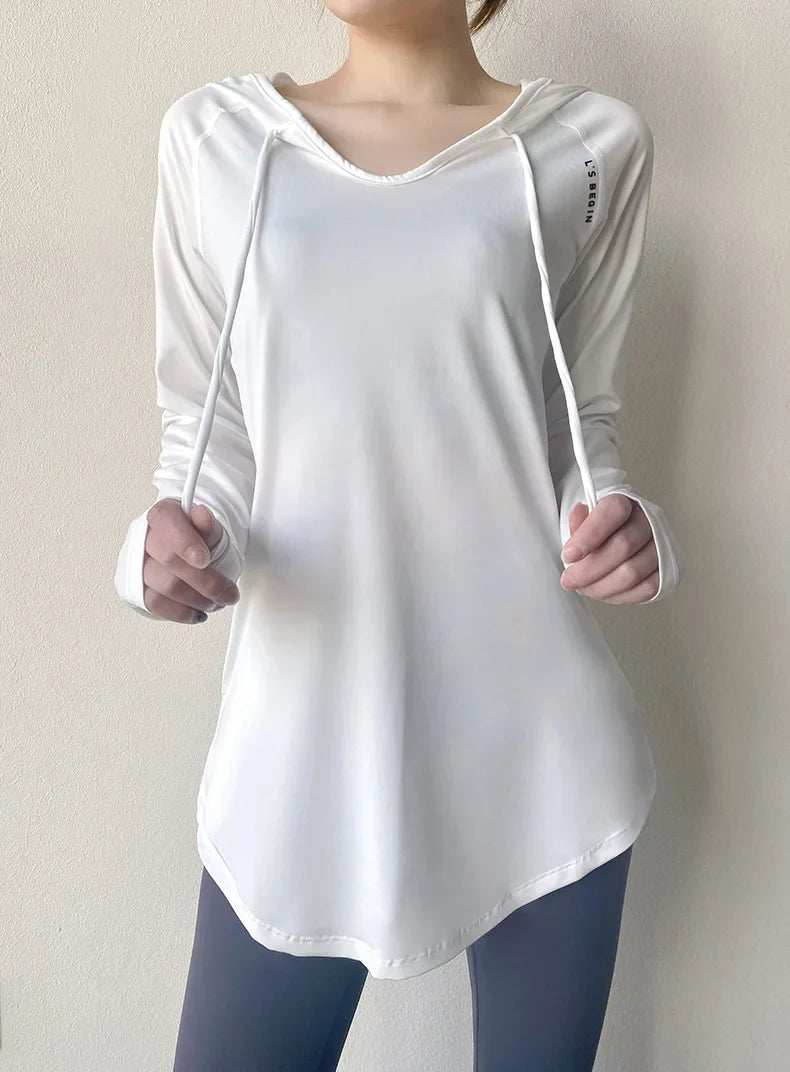 AirFlow Women's Hooded Yoga & Running Tee
