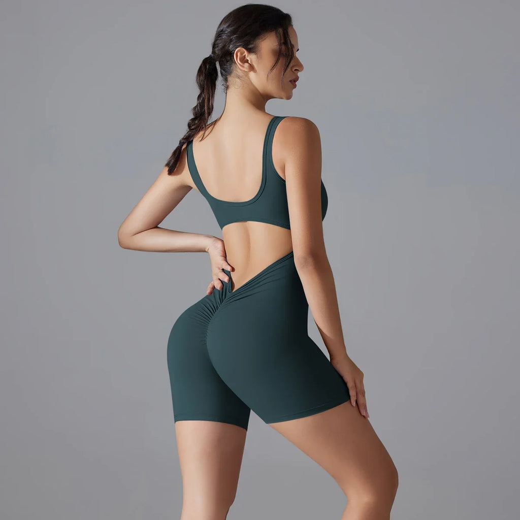 VibeFlex Women's Scrunch Jumpsuit - Yoga & Gym Ready