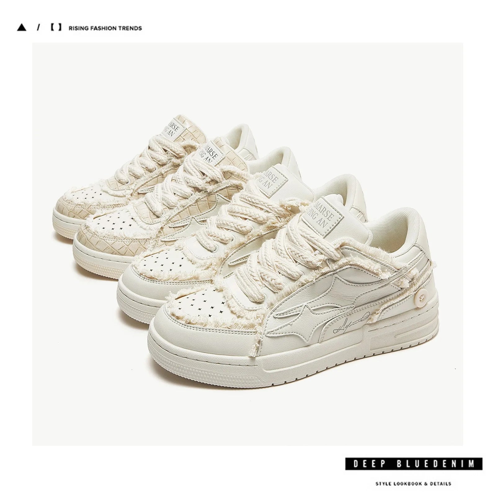 Retro Leather Tennis Sneakers – Casual Star Design