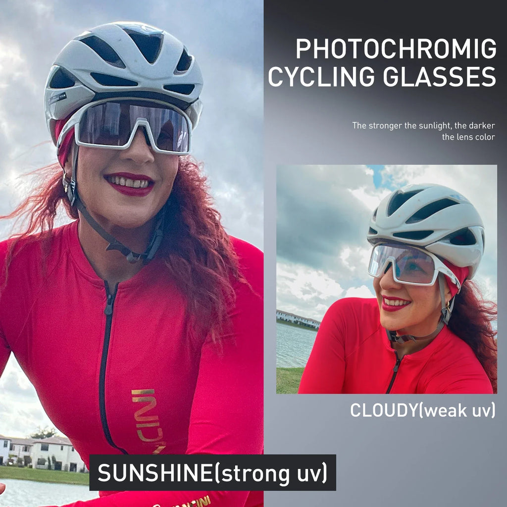 SCVCN Sports Photochromic Sunglasses Men Outdoor Bicycle Cycling Glasses Women Driving Bike Eyewear UV400 Climbing Goggles