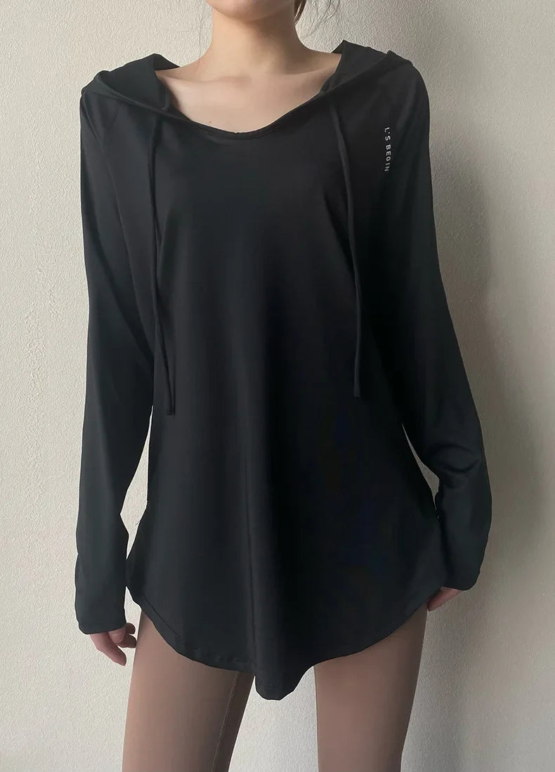 AirFlow Women's Hooded Yoga & Running Tee