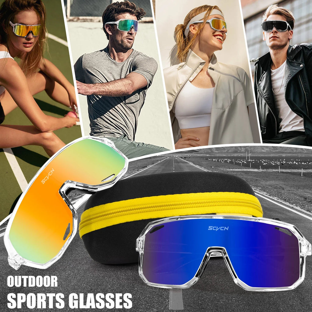 Scvcn - Photochromic Cycling Glasses for Men Bicycle Eyewear Mountain Bike Cycling Goggles UV400 MTB Road Sunglasses Women