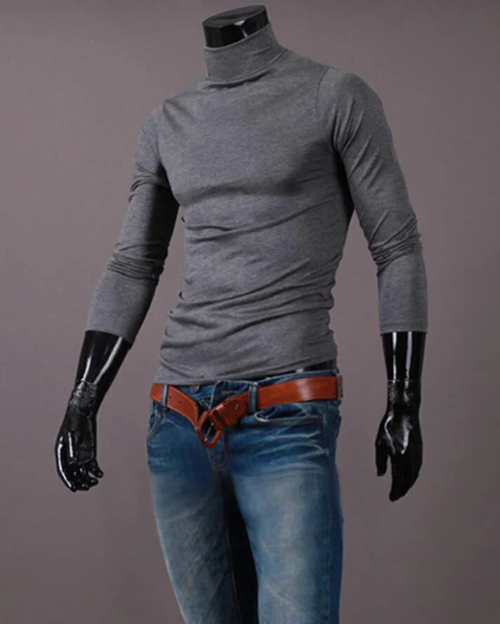 Men’s Thermal Shirt – Slim Fit High Neck Long Sleeve Winter Top