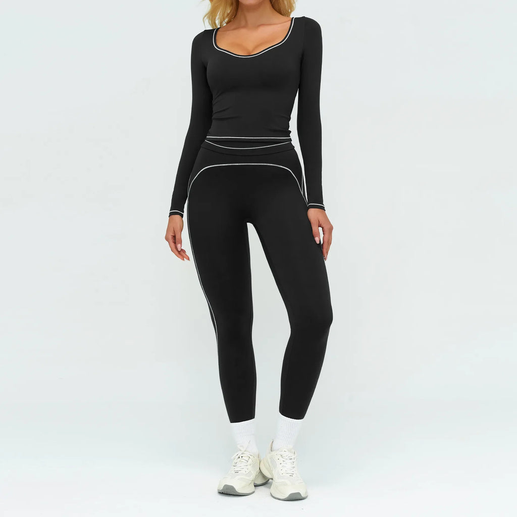 Women's Yoga Set 2 Piece Tracksuit Long Sleeve Sportswear