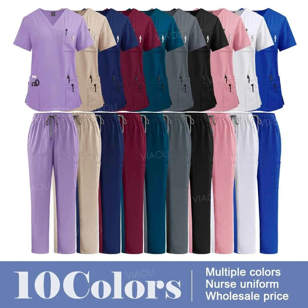Women's Medical Suit Surgical Gown with Pockets