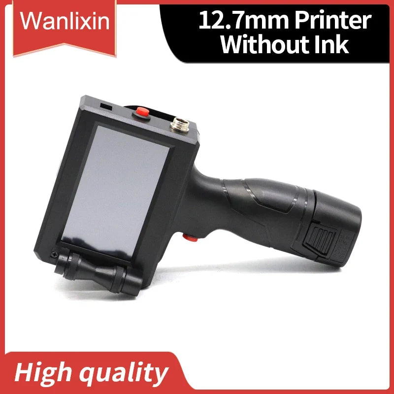 12.7mm 25.4mm Label Printer Handheld Inkjet Printer QR Bar Batch Code Date Number Logo Expiry Date Coding Machine Portable
