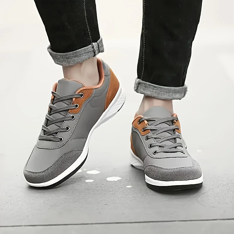 Waterproof Leather Walking Sneakers – Non-Slip Sole