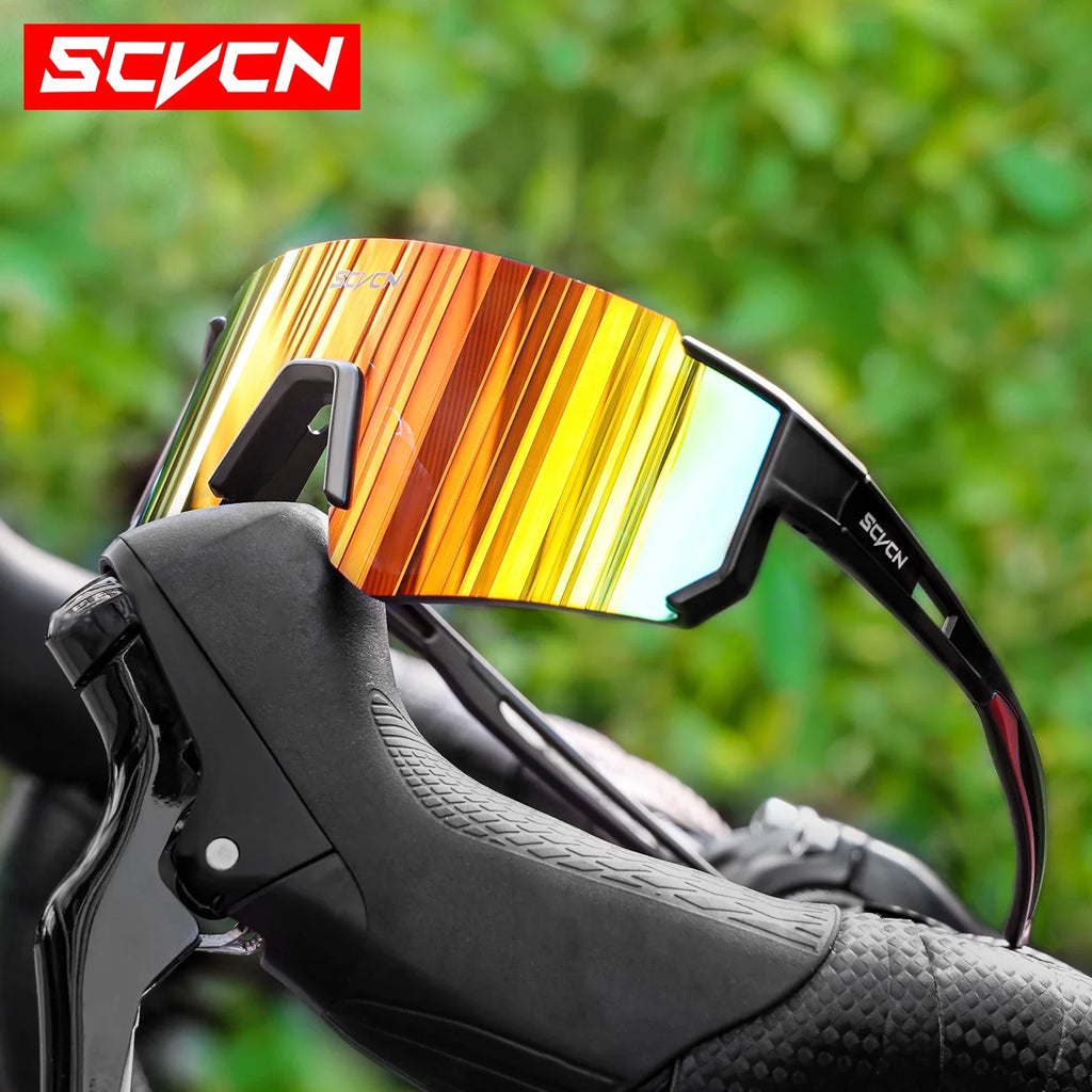 SCVCN New Outdoor Cycling Sunglasses Men Road Driving Bike Glasses Sports Mountain Climbing Women Bicycle Cycling UV400 Goggles