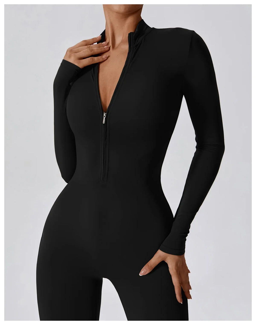 Yoga Jumpsuit Long Sleeved Zipper Rompers