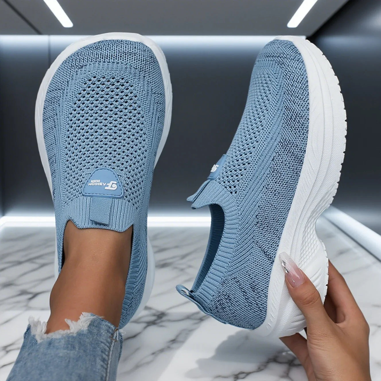 Barefoot Shoes - Wide-Fit Thick-Soled Mesh Sneakers