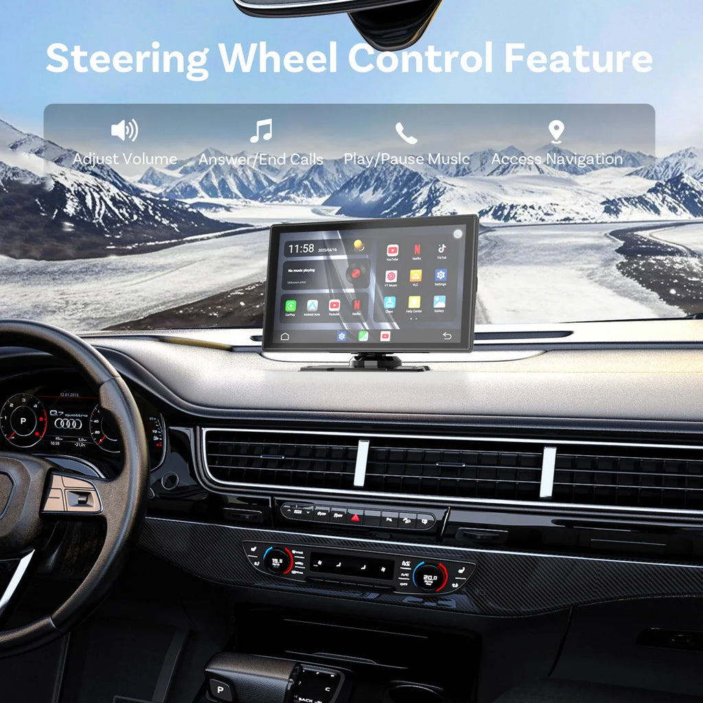 OTTOCAST CarPlay Screen 9.0" INCH 4K Car Touch Screen Wireless Carplay Android Auto Radio DVR GPS Video Built-in Youtube Netflix