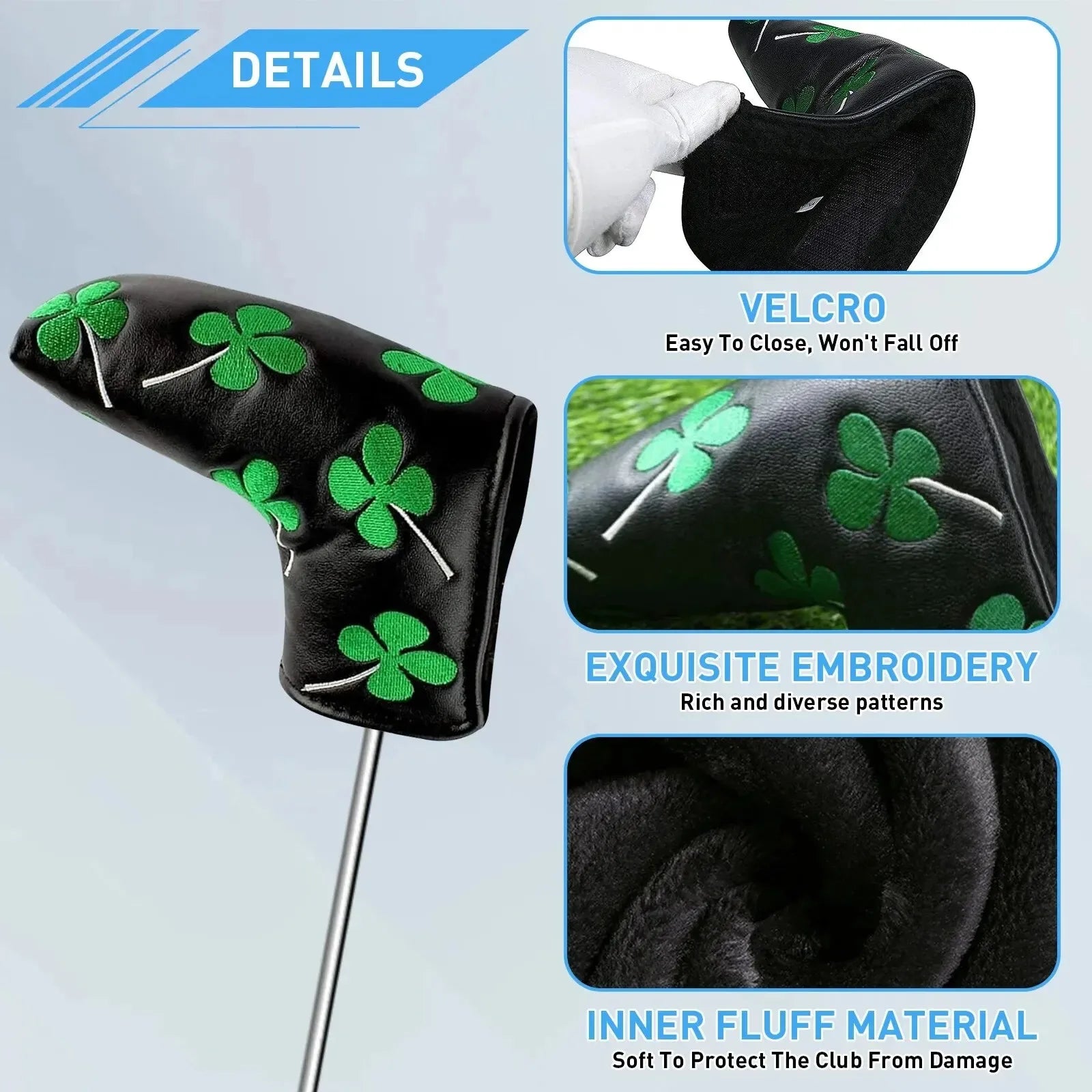 Golf Putter Head Cover – PU Leather Blade Cover