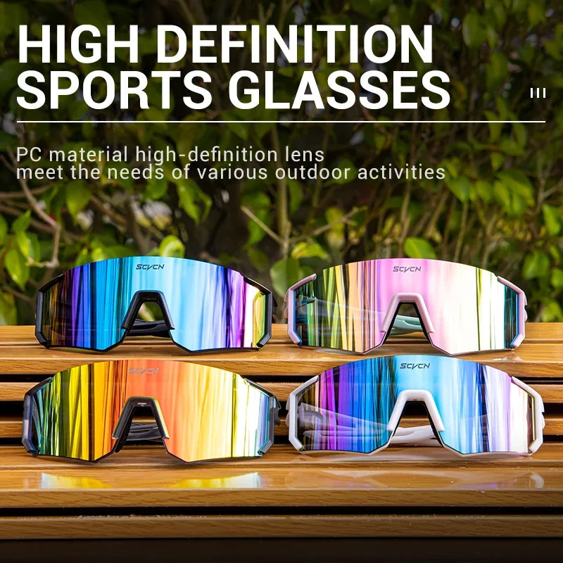 SCVCN New Cycling Sunglasses Men MTB Riding Glasses Women Outdoor Sports UV400 Running Hiking Sunglasses Bike Bicycle Eyewear