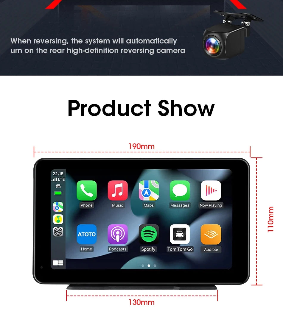 Vtopek Carplay Screen for Car, 11.3" HD Portable