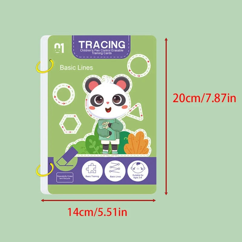 Reusable Kids’ Writing & Drawing Workbook Set with Erasable Pen