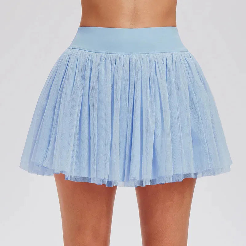 Puffy Tennis Skirt Quick Dry High Waist Tutu Badminton Skort With Pocket