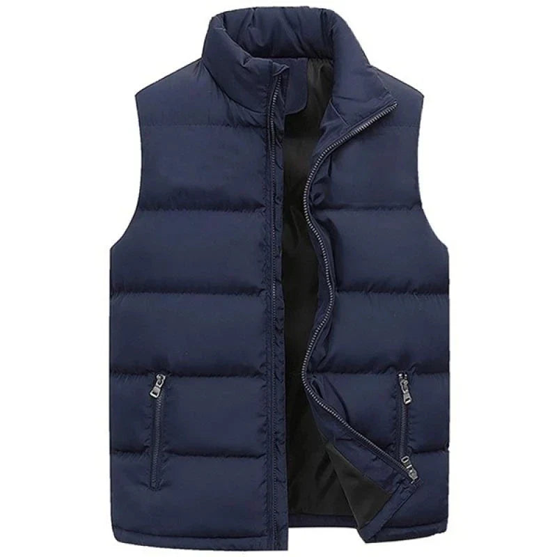 Mens Vest Jacket – Warm Sleeveless Waterproof Zipper Coat