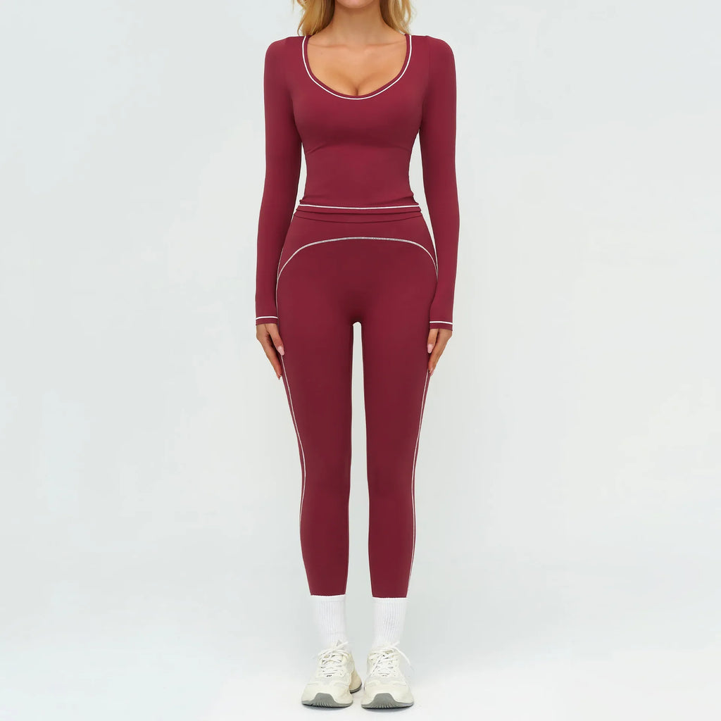 Women's Yoga Set 2 Piece Tracksuit Long Sleeve Sportswear