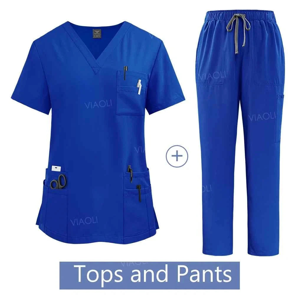 Women's Medical Suit Surgical Gown with Pockets
