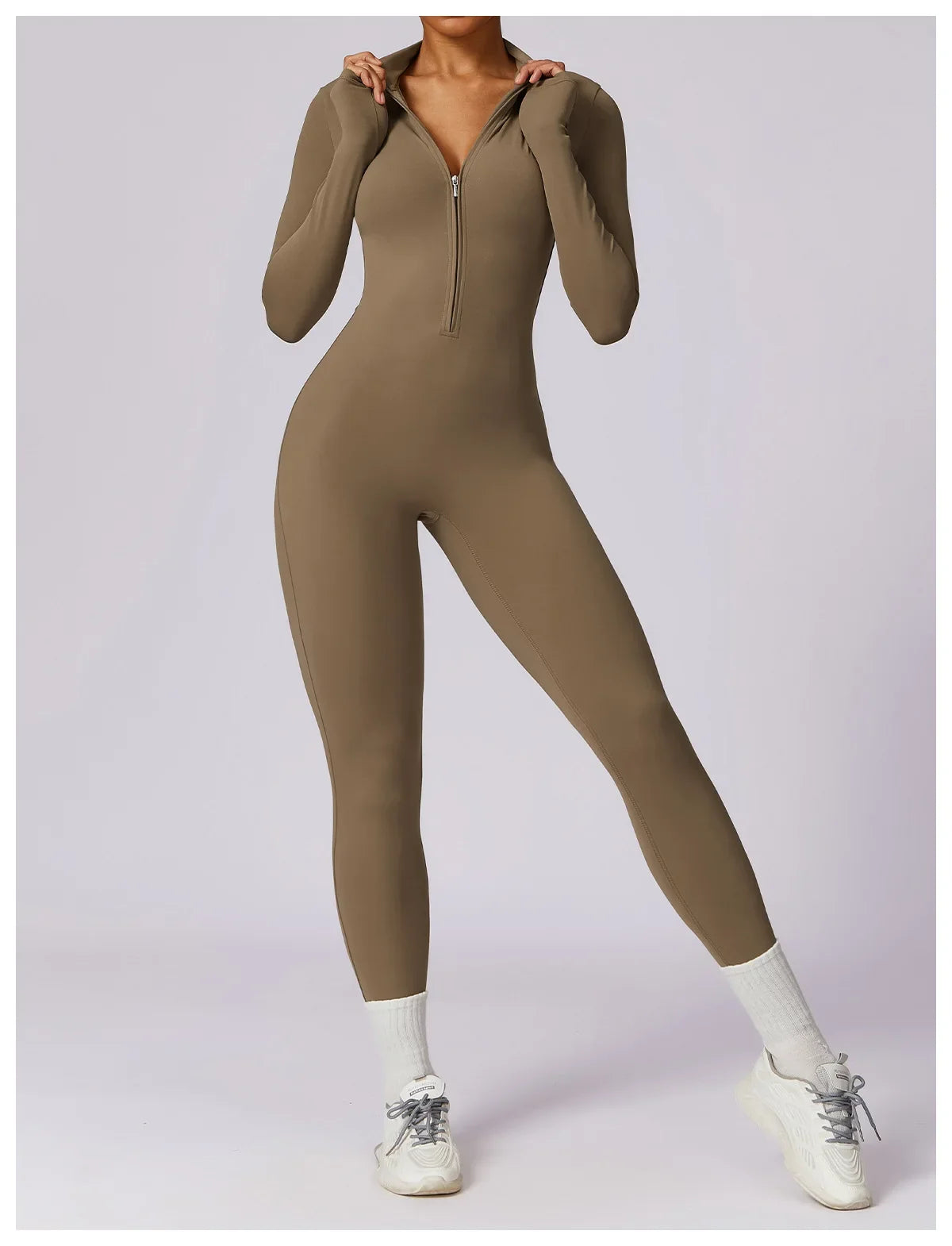 Yoga Jumpsuit Long Sleeved Zipper Rompers
