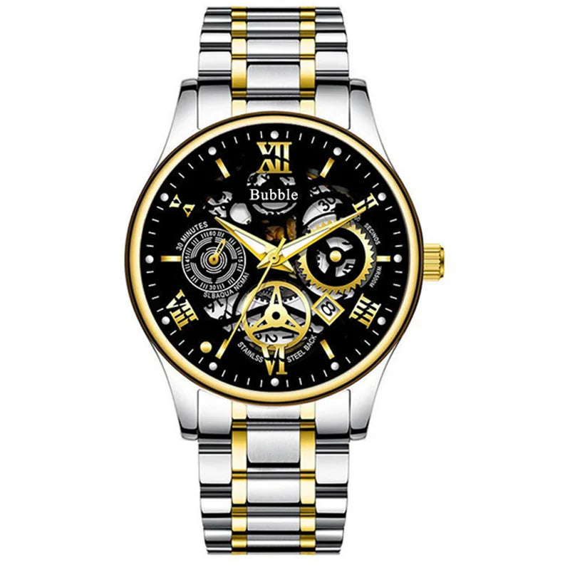 UTHAI Watch for Men – Luxury Quartz Waterproof Hollow Wristwatch