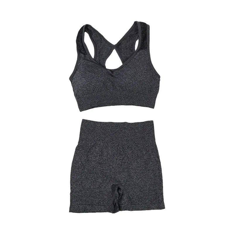 Yoga Women's Fitness Suit Shorts Workout Set