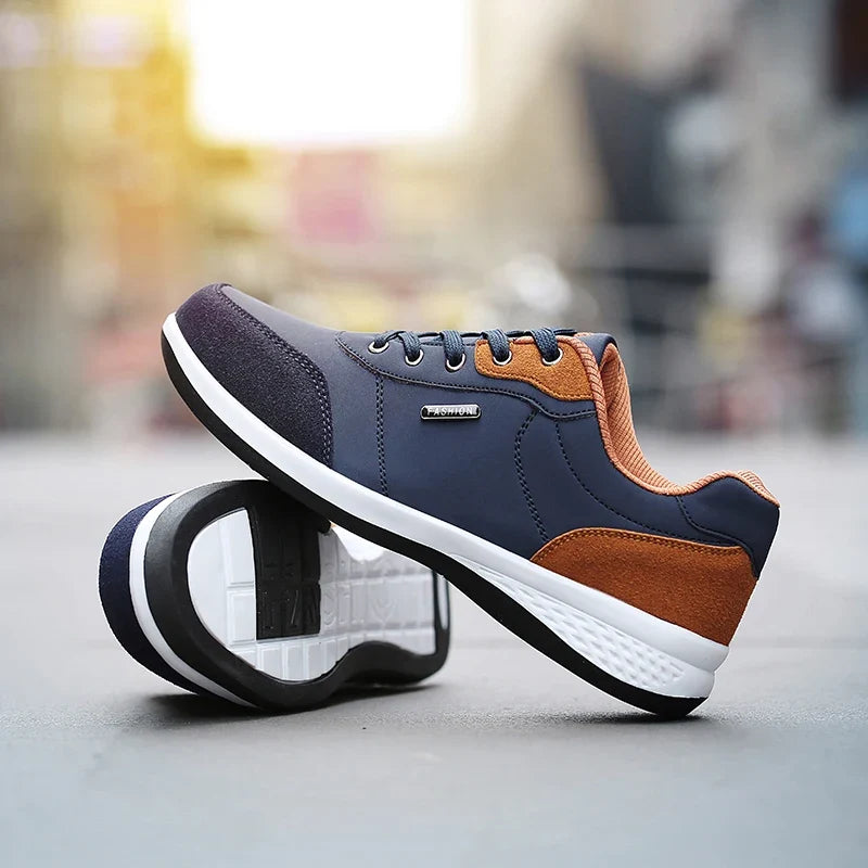 Men's Waterproof Leather Walking Sneakers