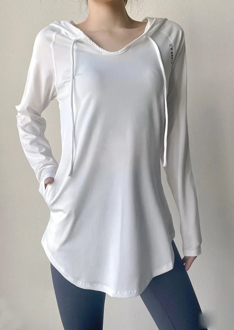 AirFlow Women's Hooded Yoga & Running Tee