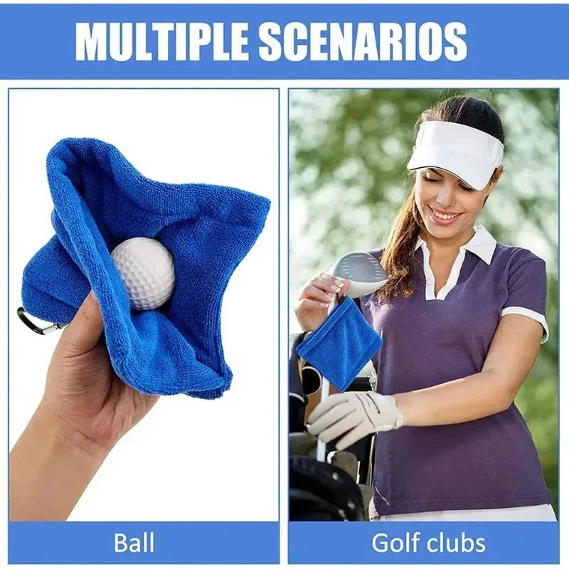 Golf Ball Cleaning Towel – Microfiber with Carabiner Clip