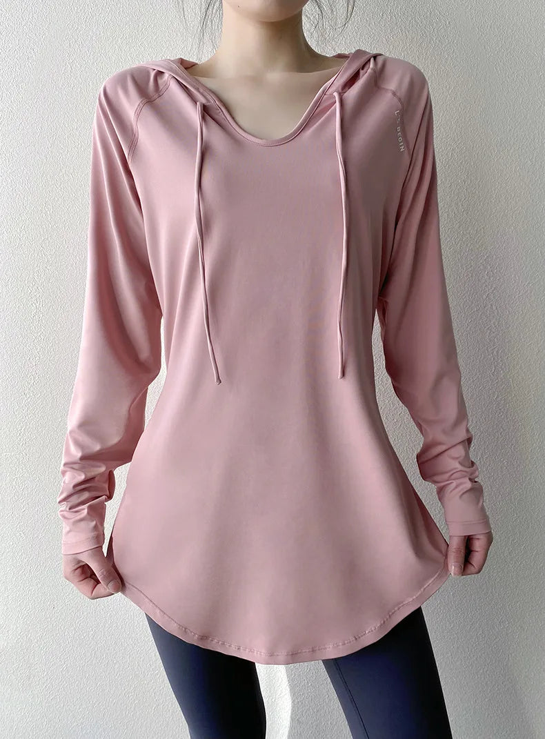AirFlow Women's Hooded Yoga & Running Tee