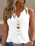 90s Gothic Heart Graphic V-Neck Tank Top
