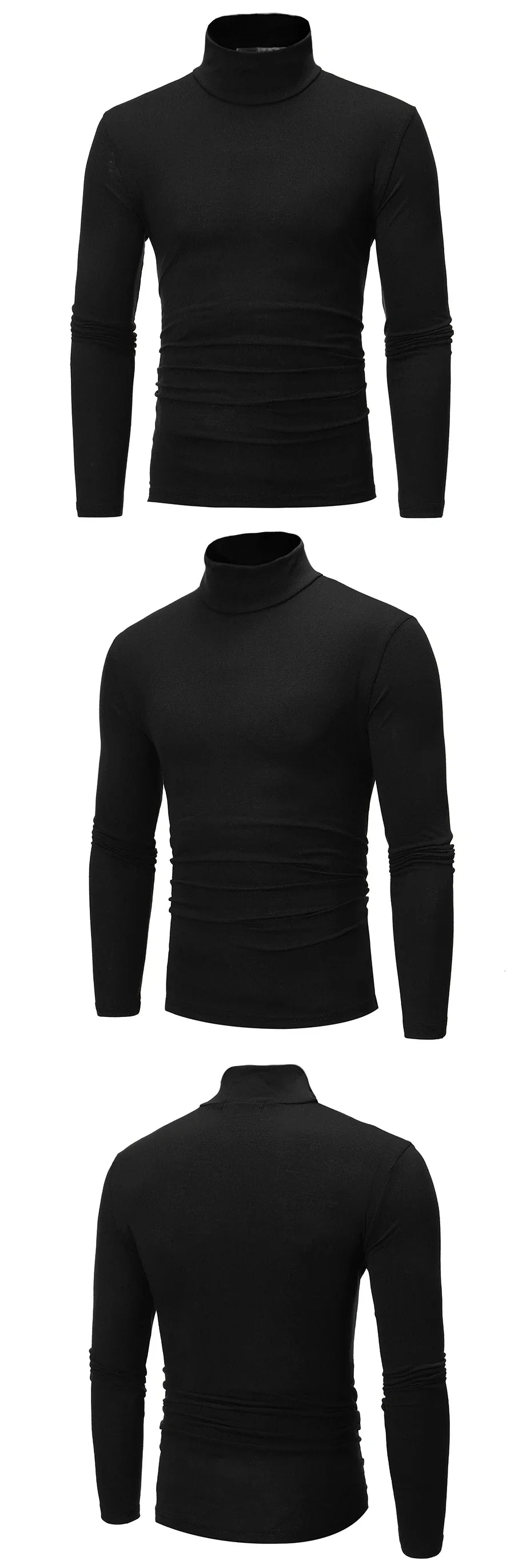 Men’s Thermal Shirt – Slim Fit High Neck Long Sleeve Winter Top