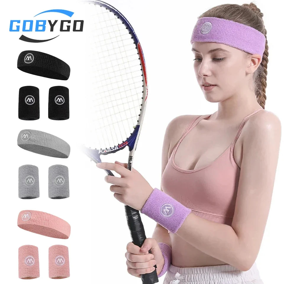 GOBYGO Exercise Headband Wristband Set