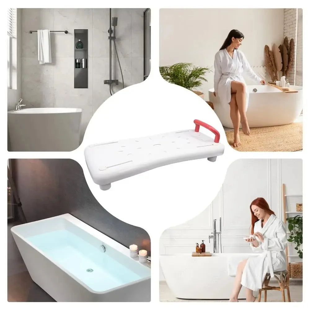 With Handle Bathtub Shower Board Adjustable Non -slip Bathtub Bench With Rounded Corners Bath Sitting Board For Disabled People