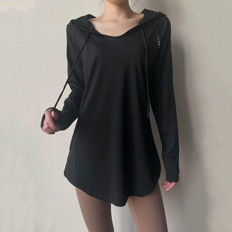 AirFlow Women's Hooded Yoga & Running Tee