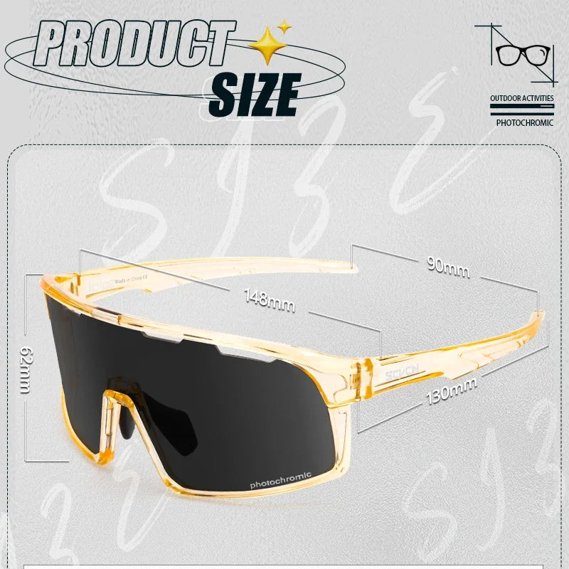 SCVCN Sports Photochromic Sunglasses Men Outdoor Bicycle Cycling Glasses Women Driving Bike Eyewear UV400 Climbing Goggles