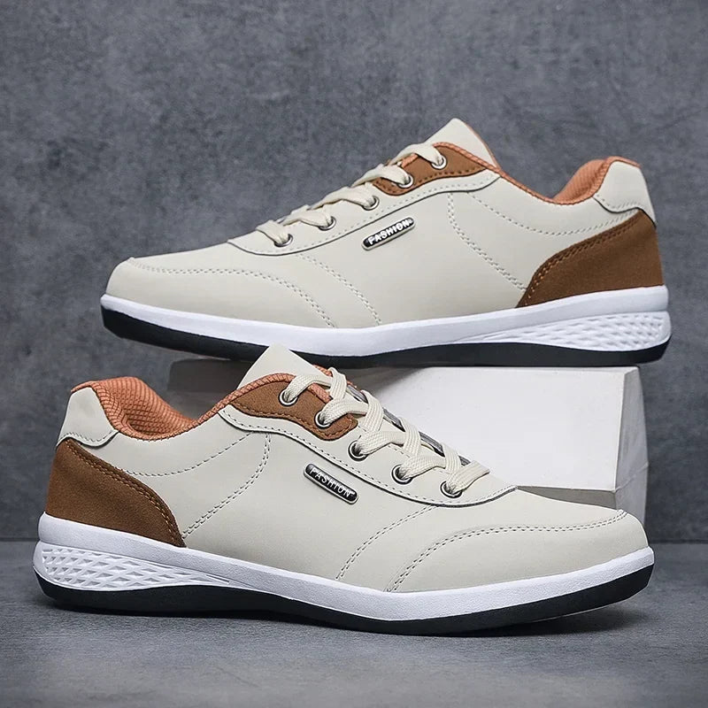Waterproof Leather Sneakers – Spring Autumn Walking Shoe