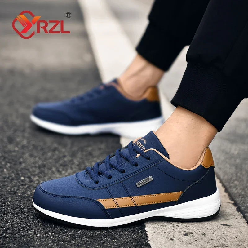 Men's Waterproof Leather Walking Sneakers - Classic