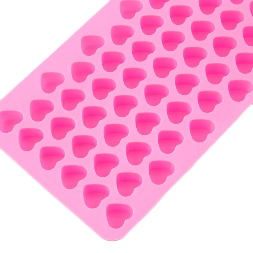 55 Piece Small Heart Shaped Silicone Cake Mold | Heart Chocolate Pastry Molds for DIY Baking