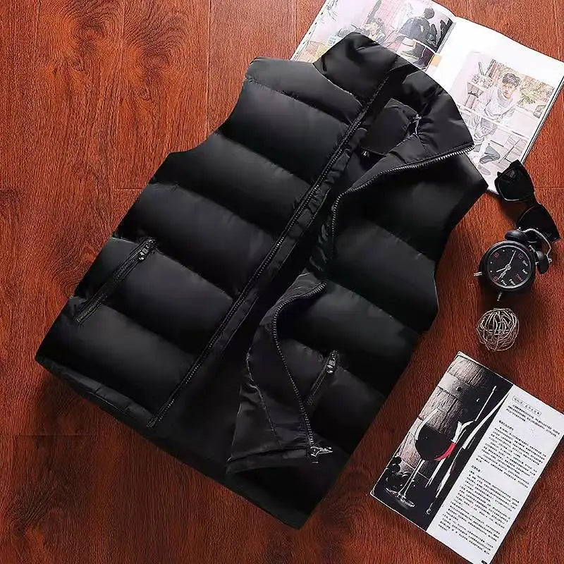 Mens Vest Jacket – Warm Sleeveless Waterproof Zipper Coat