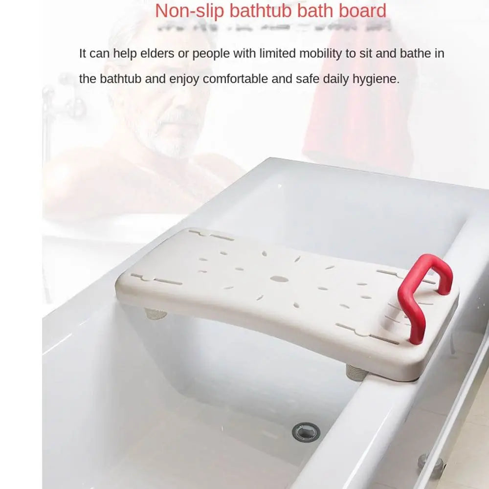 With Handle Bathtub Shower Board Adjustable Non -slip Bathtub Bench With Rounded Corners Bath Sitting Board For Disabled People